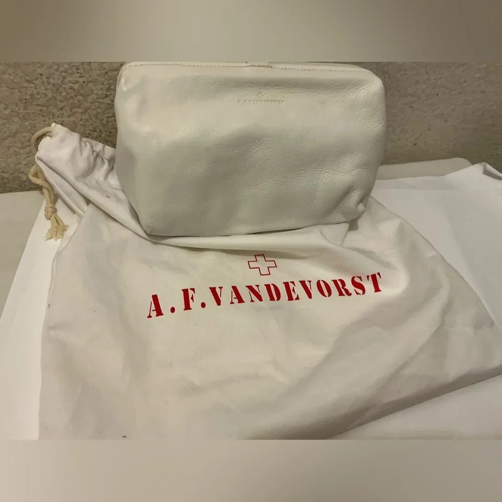 A.F. Vandevorst White Leather Cosmetic Case